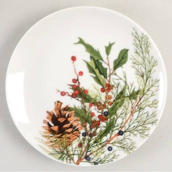 New Williams Sonoma Woodland Berry Appetizer Plates, Set of 4, Mixed Dinnerware